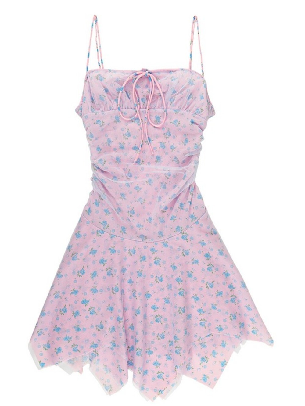 Tyler McGillivary Sofia Dress Blue Floral/White Size Medium NWT